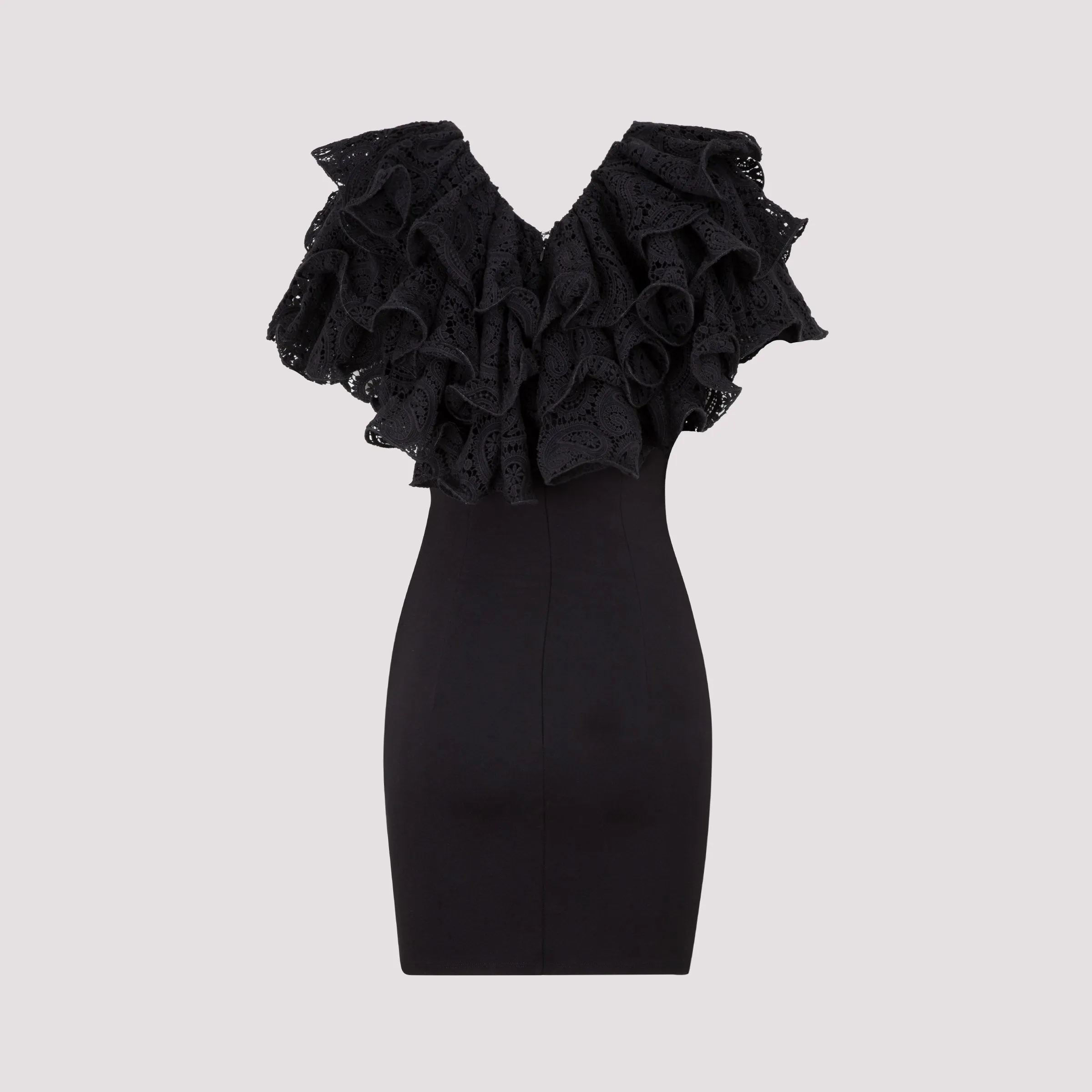 ROTATE Ruffle-Trim Mini Dress
