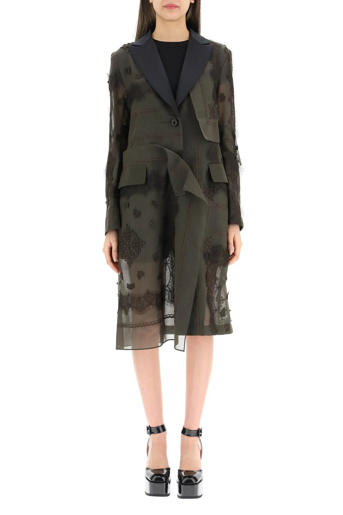 Sacai Bandana Laced Long-Sleeved Coat