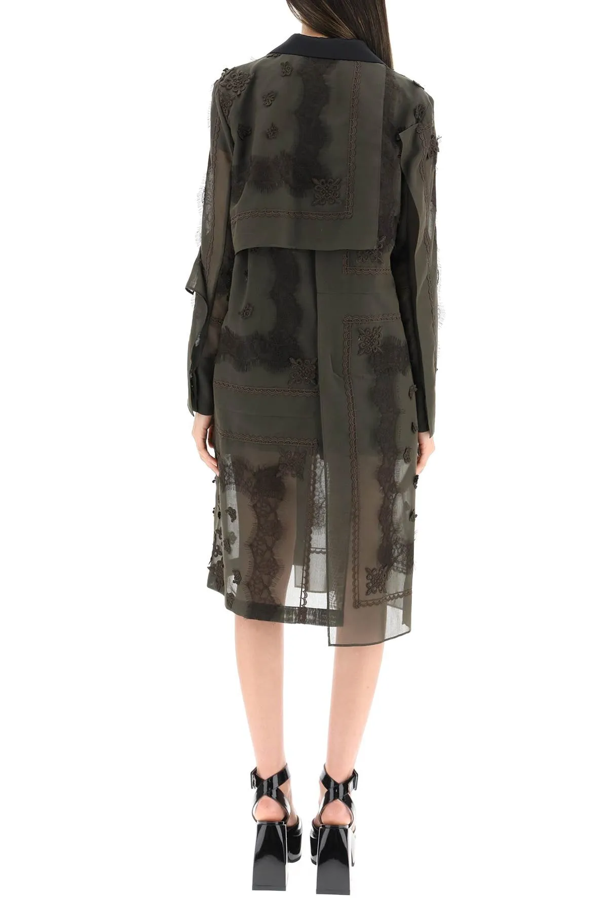 Sacai Bandana Laced Long-Sleeved Coat