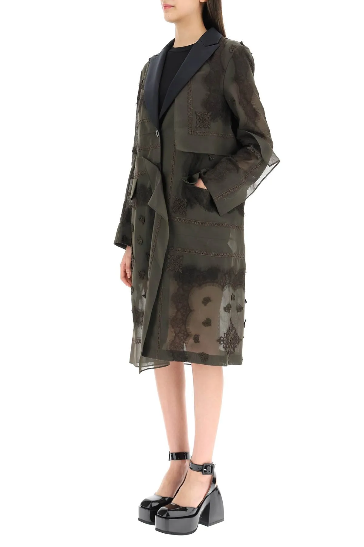 Sacai Bandana Laced Long-Sleeved Coat