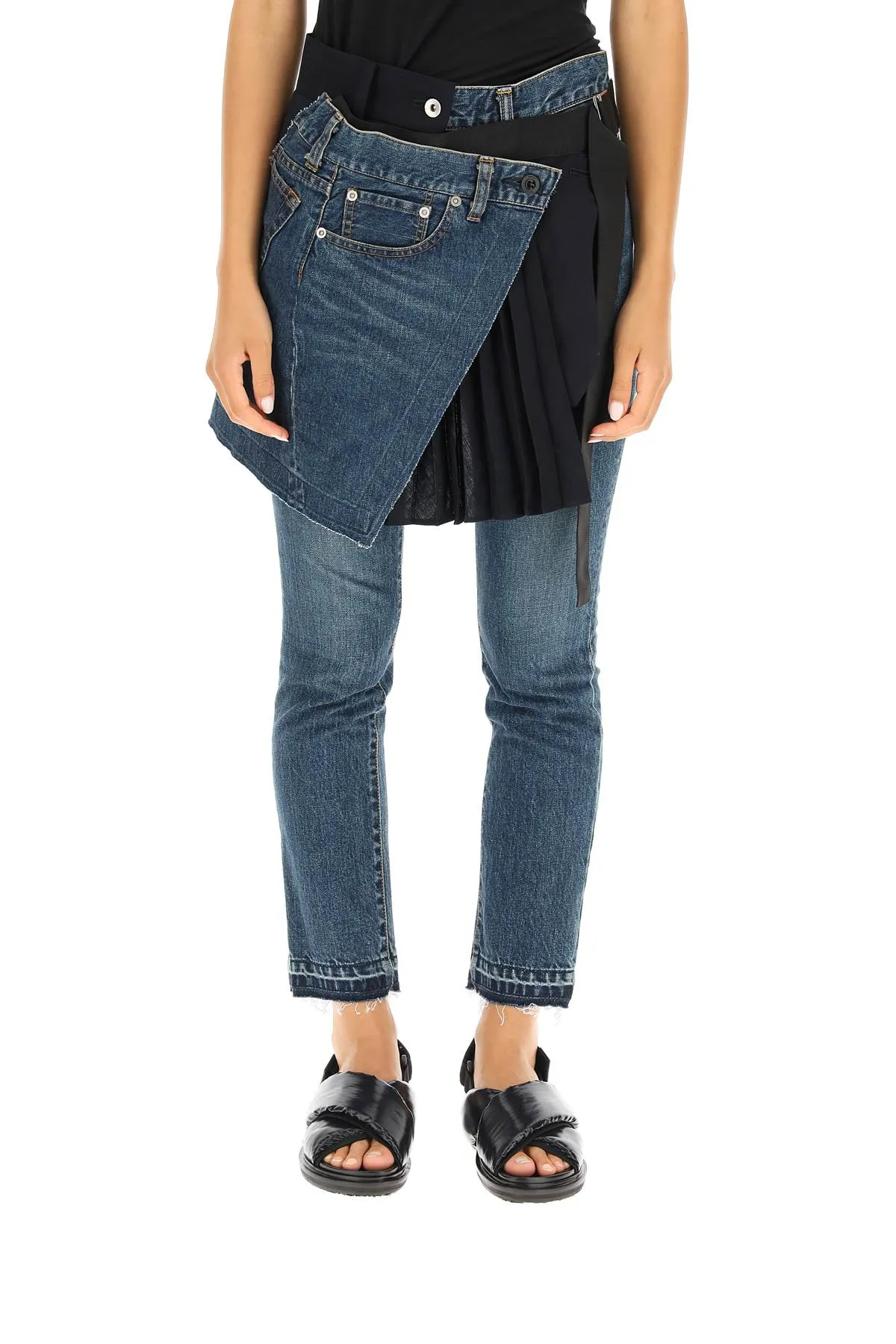 Sacai Layered Skirt Detail Jeans
