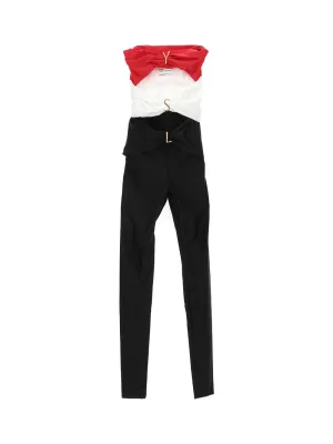 Saint Laurent Logo Plaque Cut-Out Jumpsuit