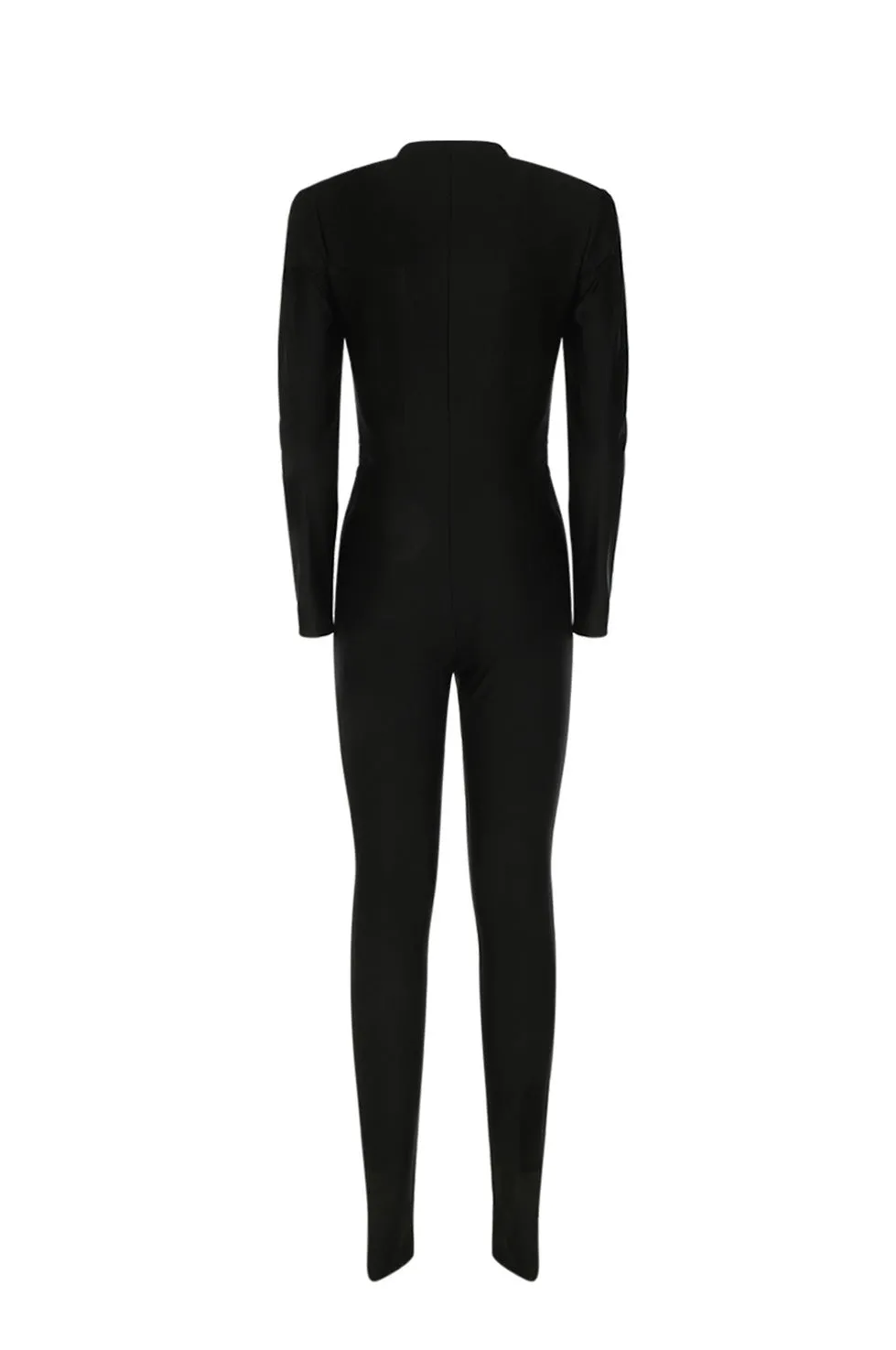 Saint Laurent V-Neck Long-Sleeved Jumpsuit