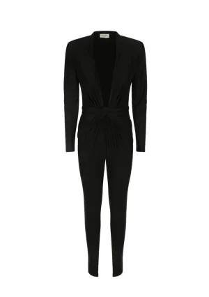 Saint Laurent V-Neck Long-Sleeved Jumpsuit