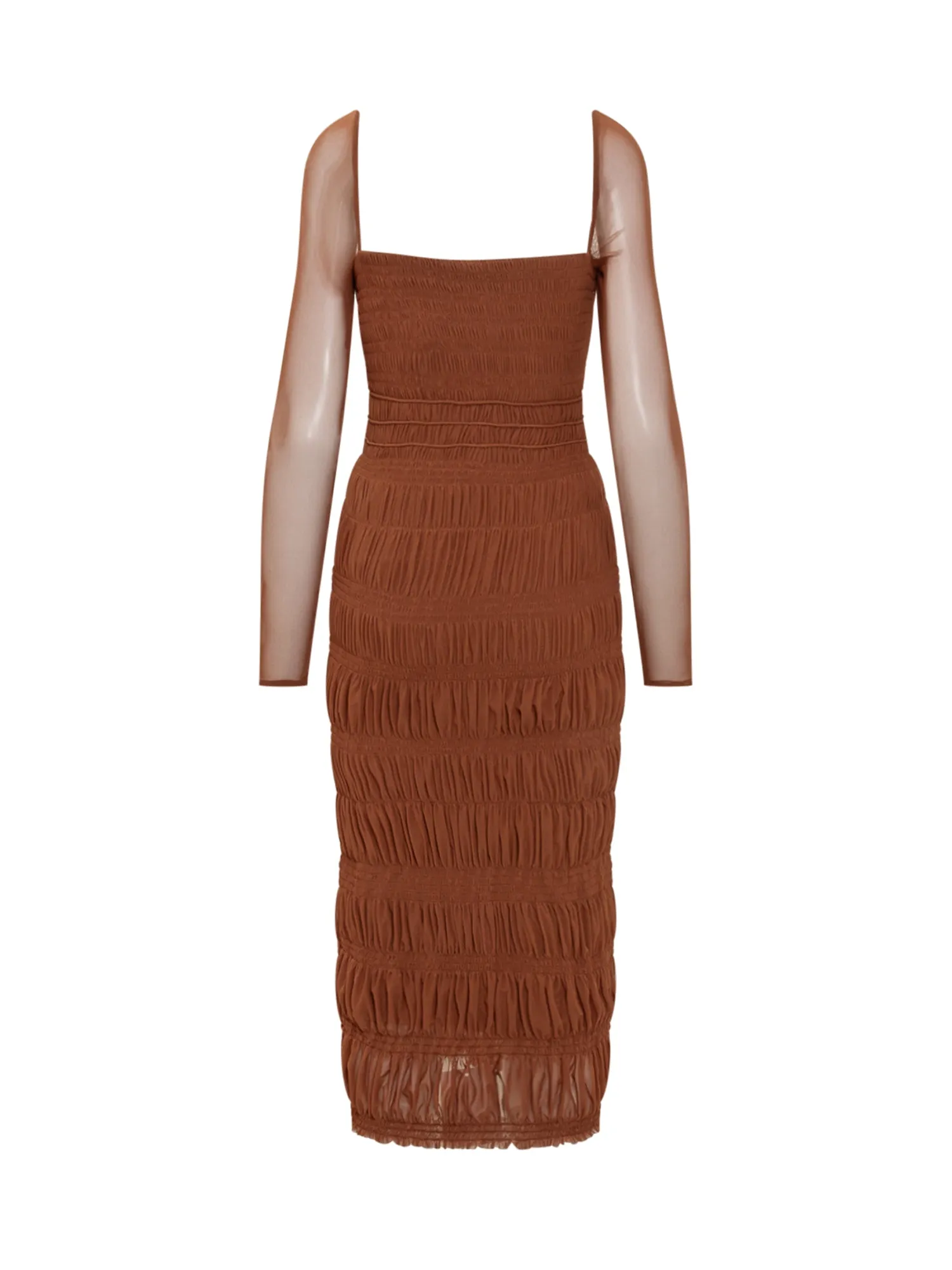 Self-Portrait Shirred Midi Dress