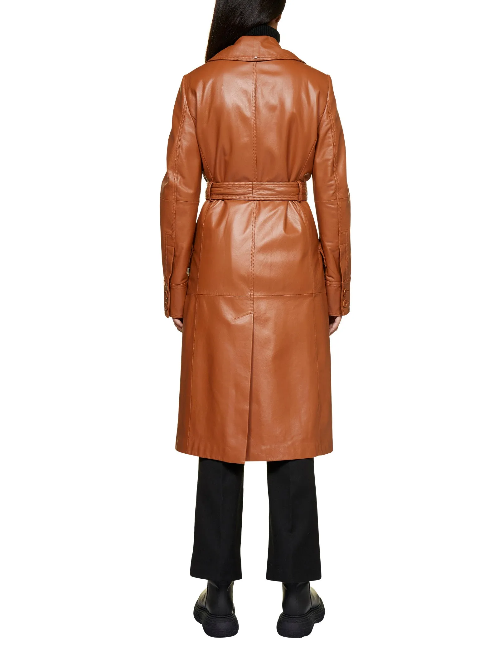 Sportmax Borneo Leather Trench Coat