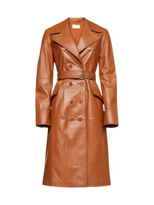 Sportmax Borneo Leather Trench Coat
