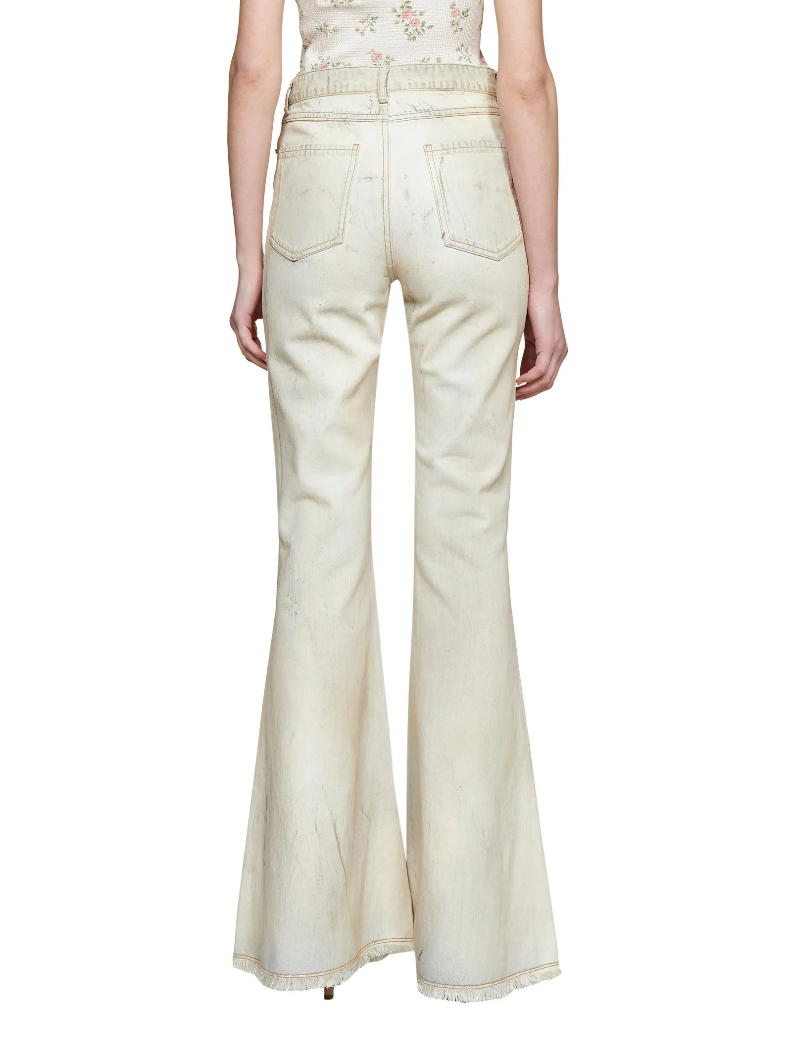 Sportmax Frayed Hem Flared Jeans