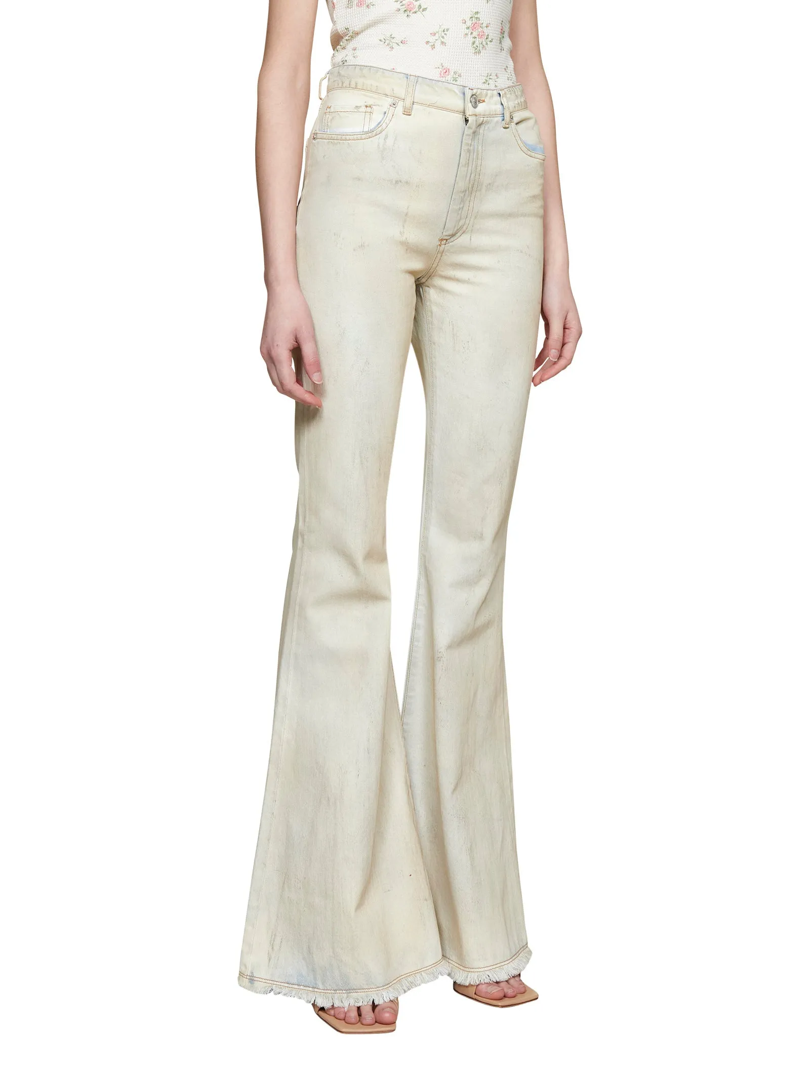 Sportmax Frayed Hem Flared Jeans
