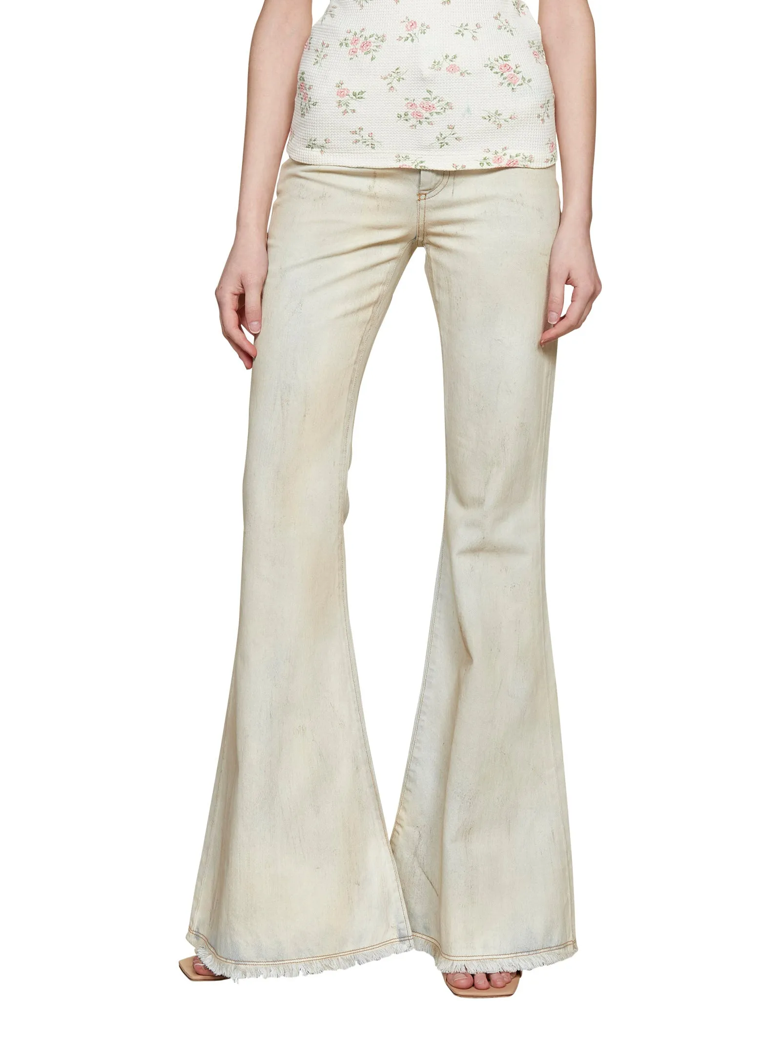 Sportmax Frayed Hem Flared Jeans