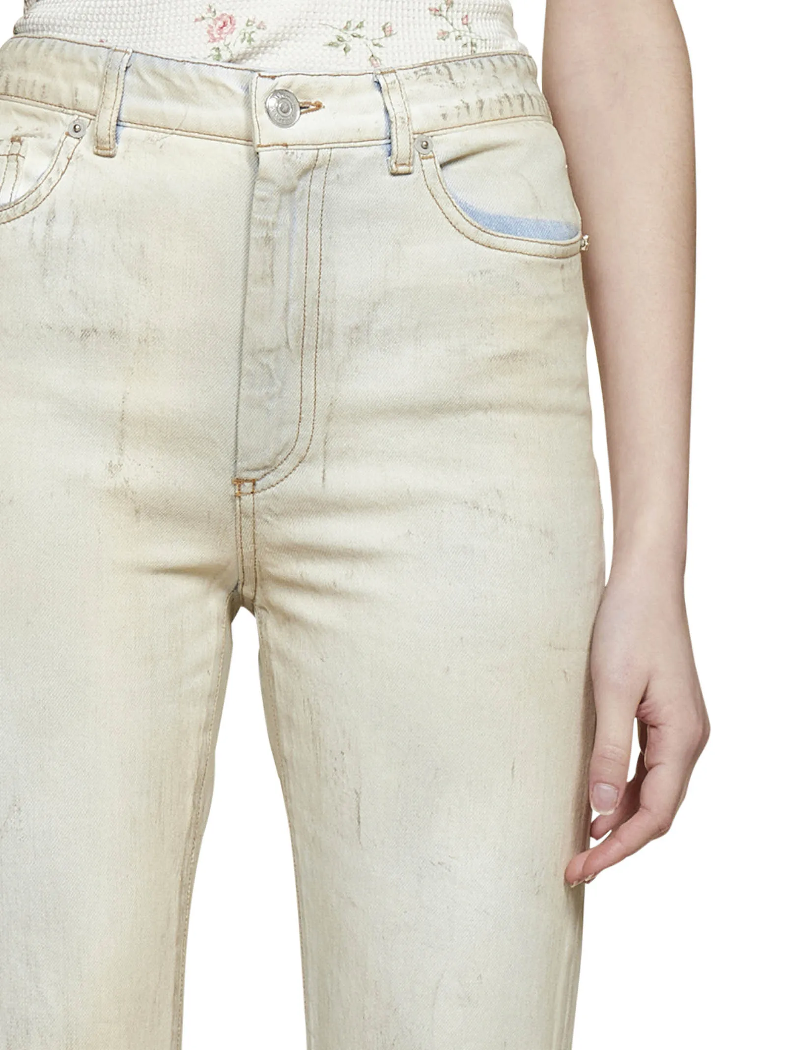 Sportmax Frayed Hem Flared Jeans