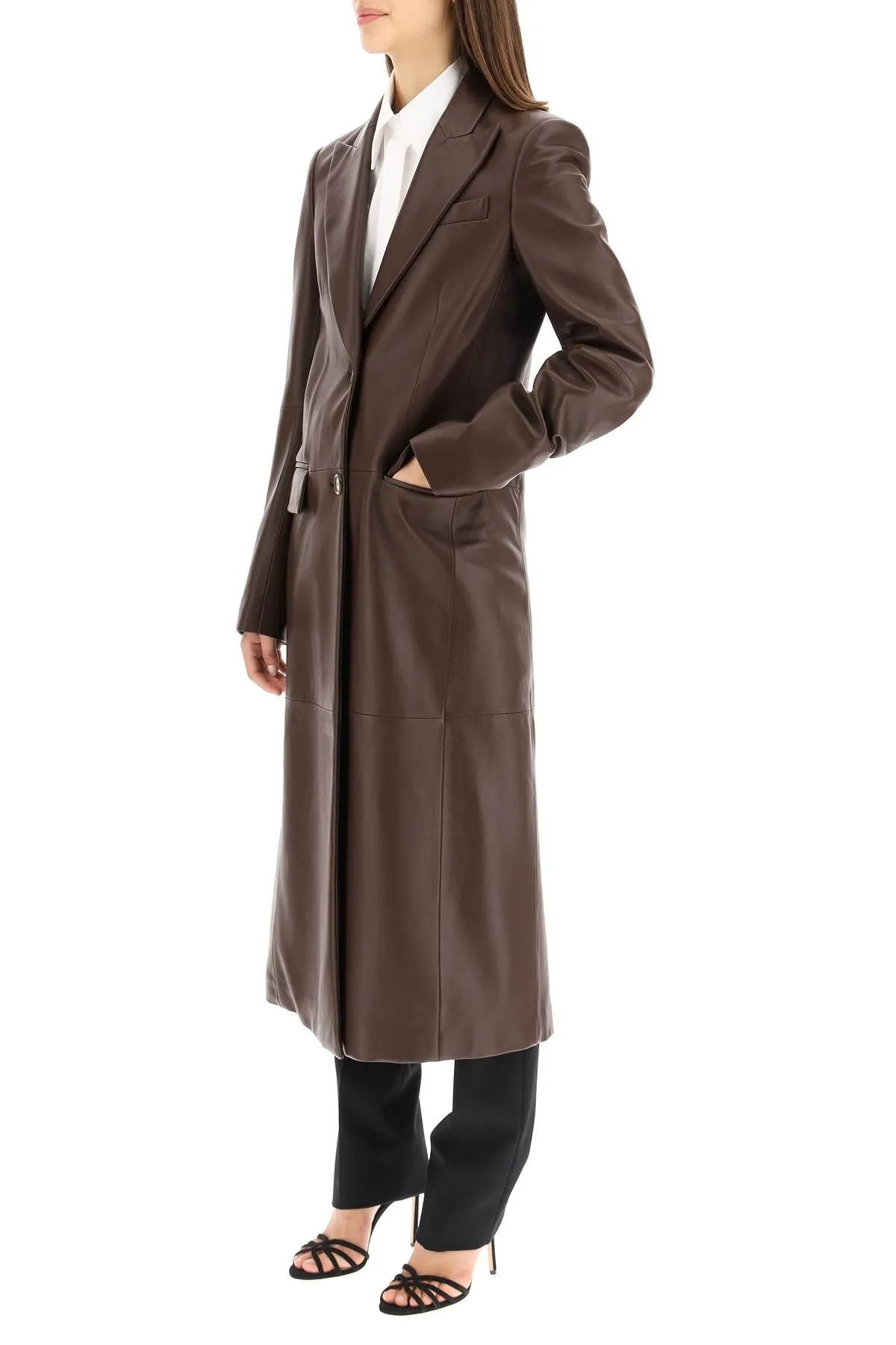 Sportmax Girone Leather Trench Coat