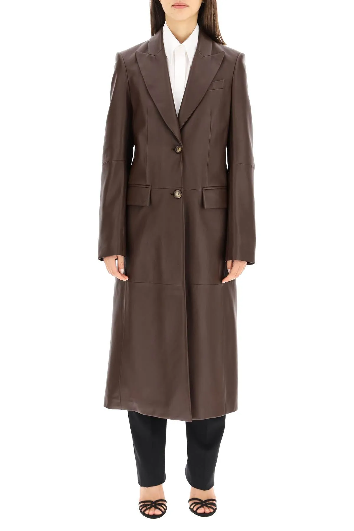 Sportmax Girone Leather Trench Coat