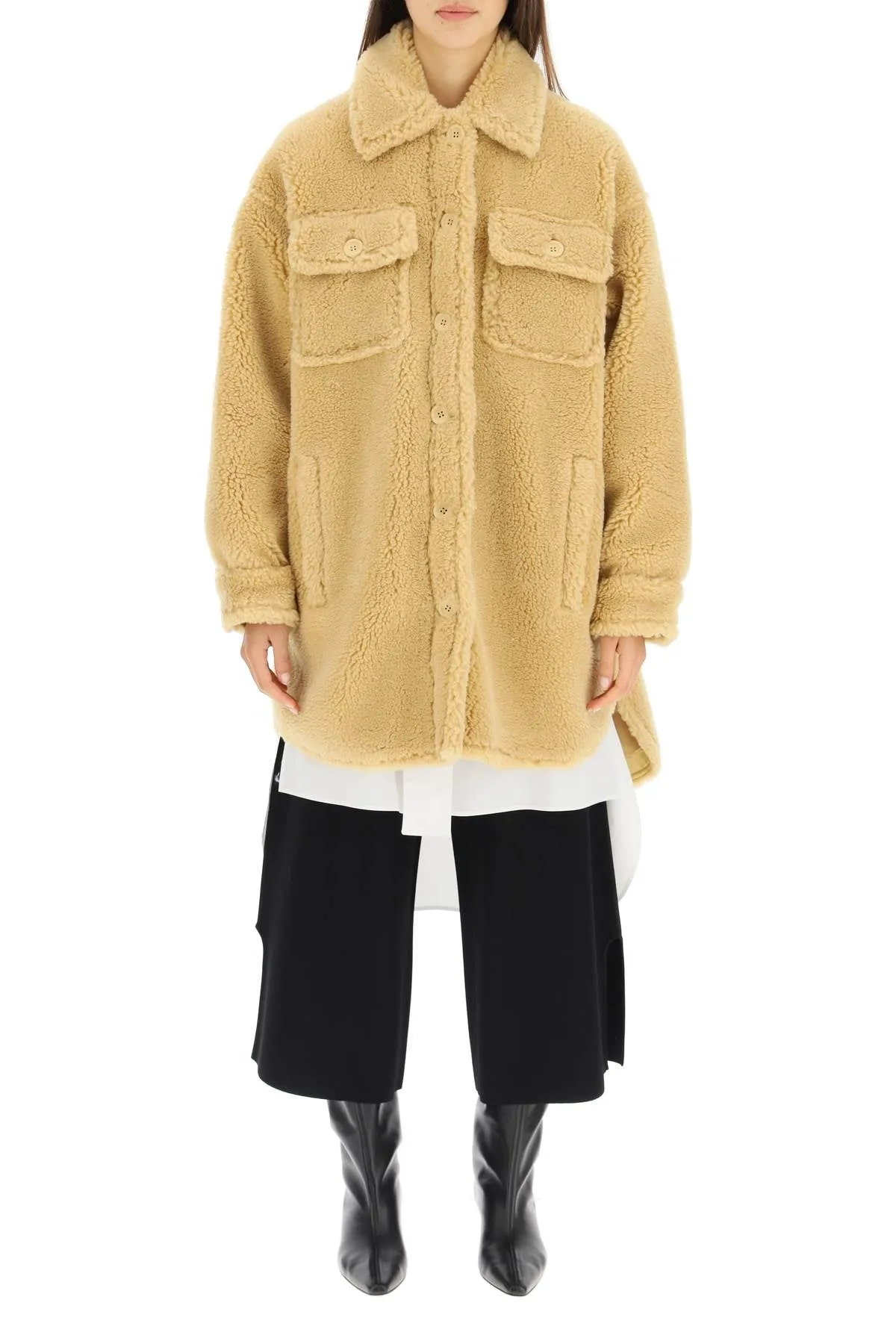 Stand Studio Faux-Fur Single Breasted Coat