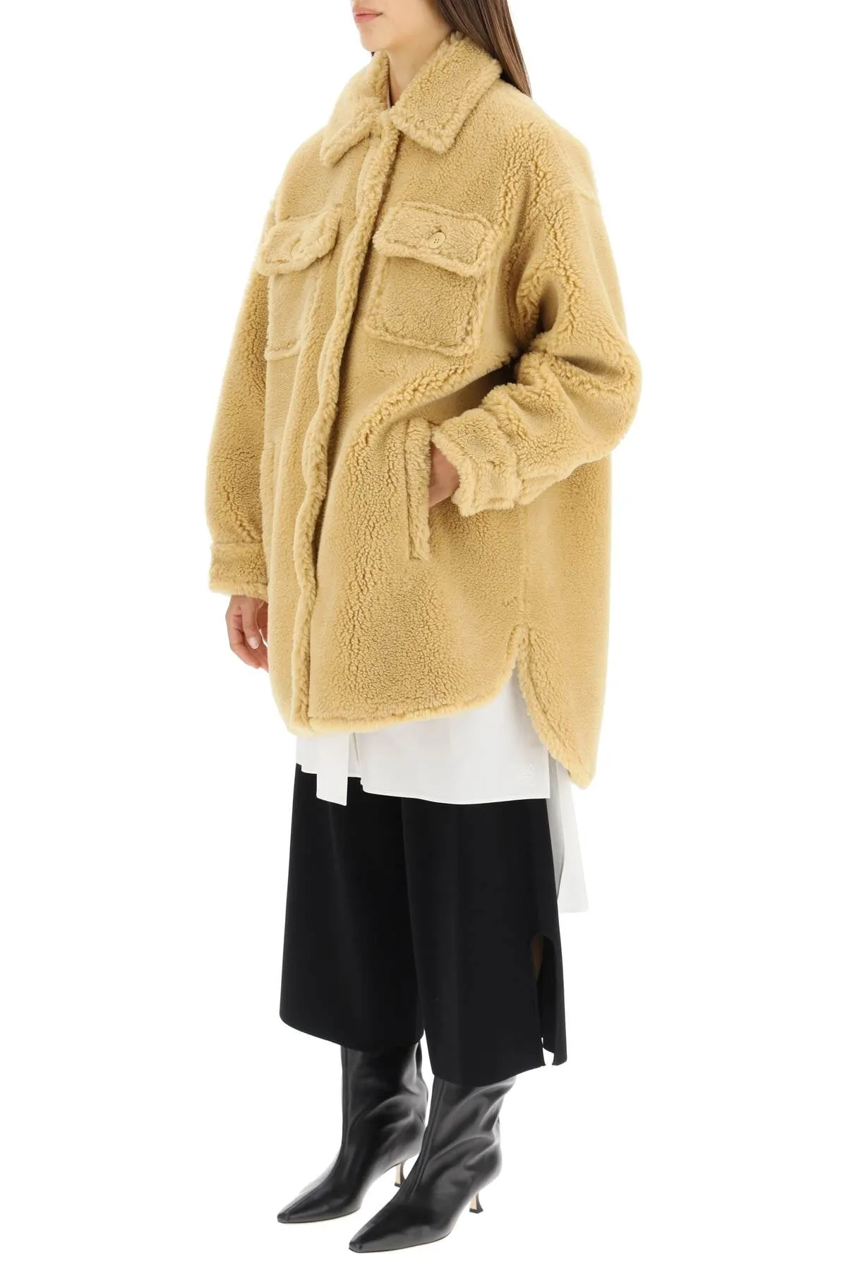 Stand Studio Faux-Fur Single Breasted Coat