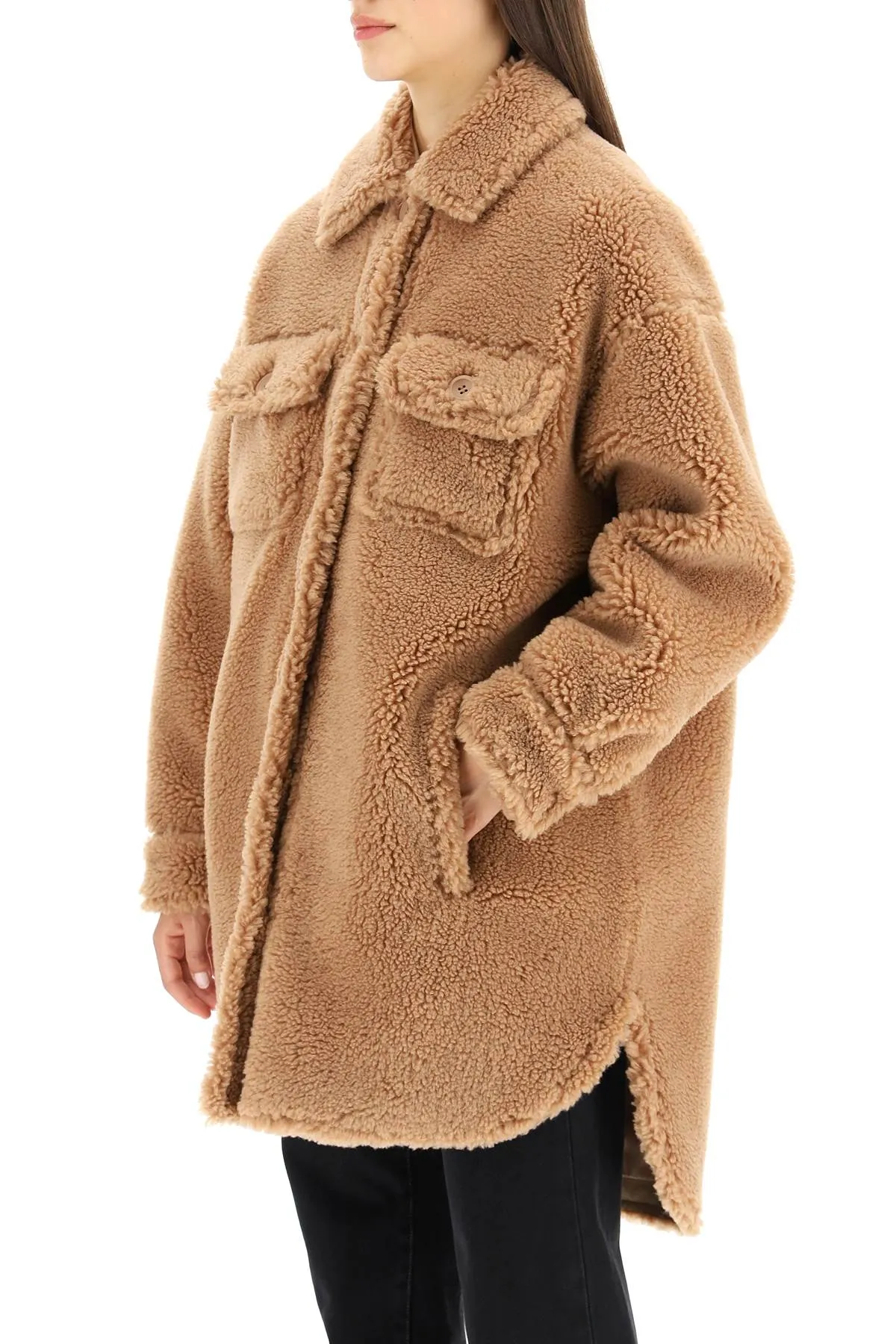 Stand Studio Sabi Faux-Fur Single Breasted Coat