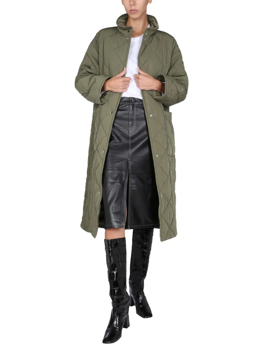 Stand Studio Sage Diamond Quilted Coat