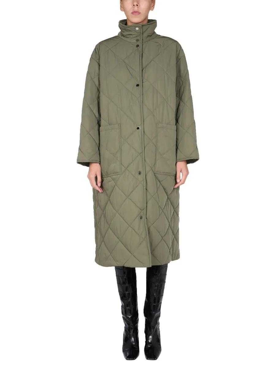 Stand Studio Sage Diamond Quilted Coat