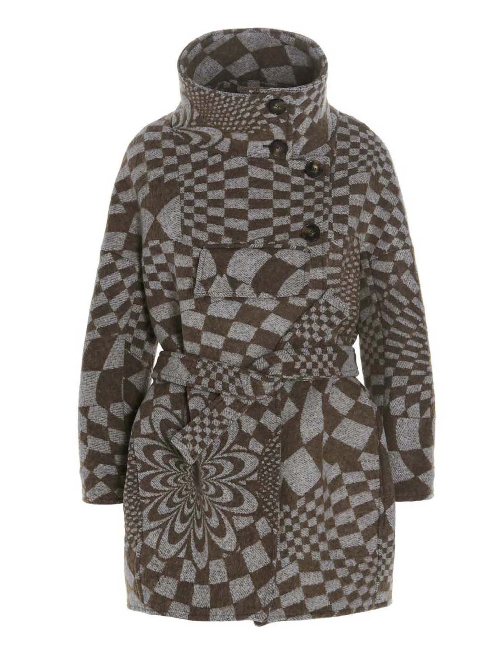 Stella McCartney High Neck Jacquard Coat