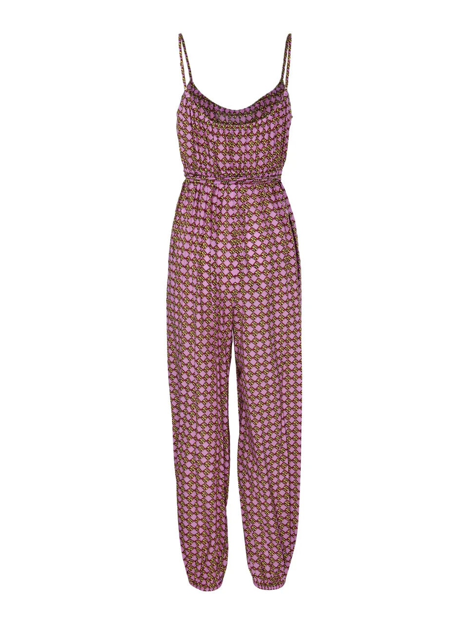 Tory Burch Monogram Print Tassel Belt Detailed Jumpsuit