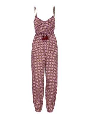 Tory Burch Monogram Print Tassel Belt Detailed Jumpsuit
