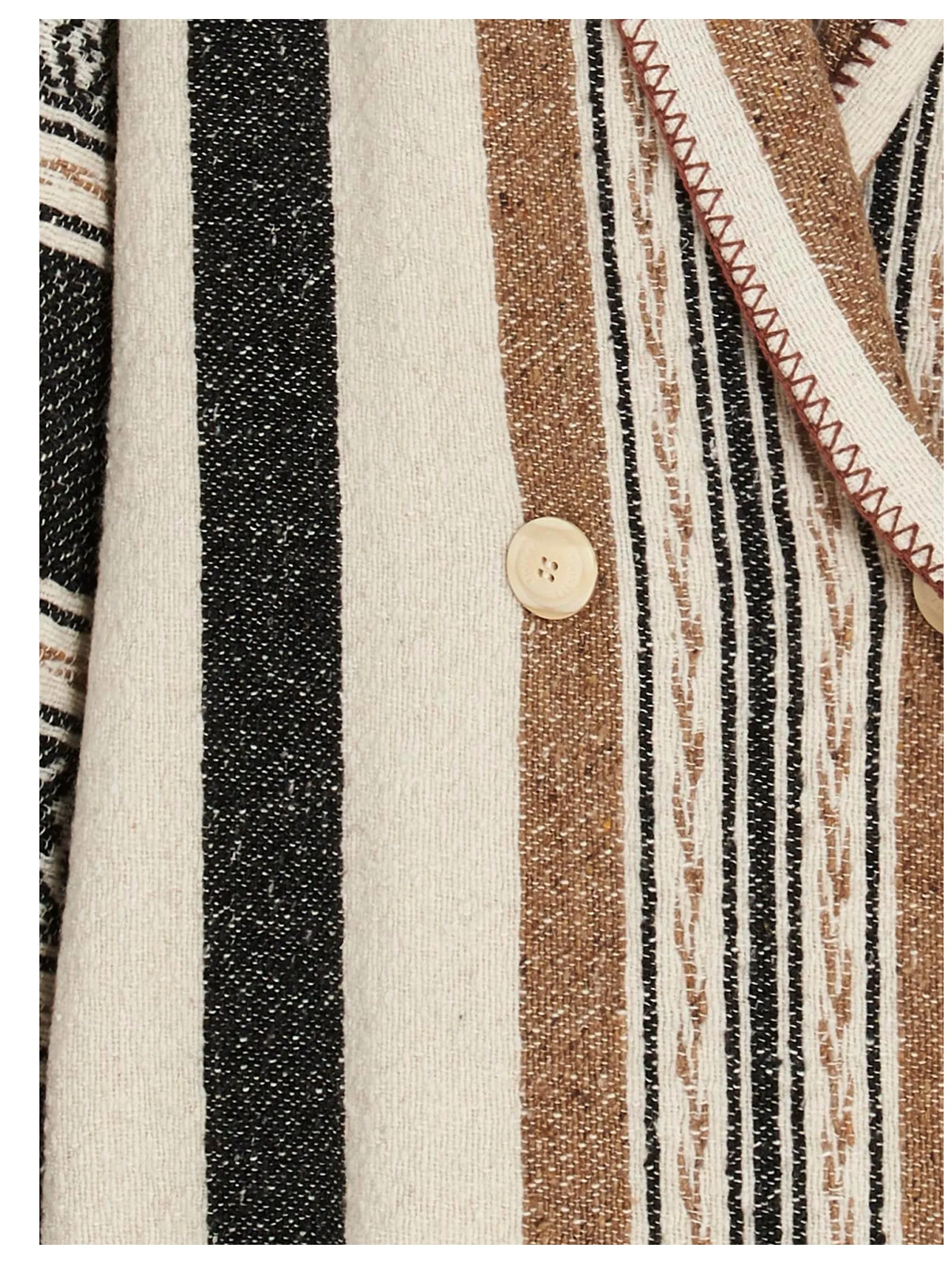 TWINSET Striped Double-Breasted Knit Coat