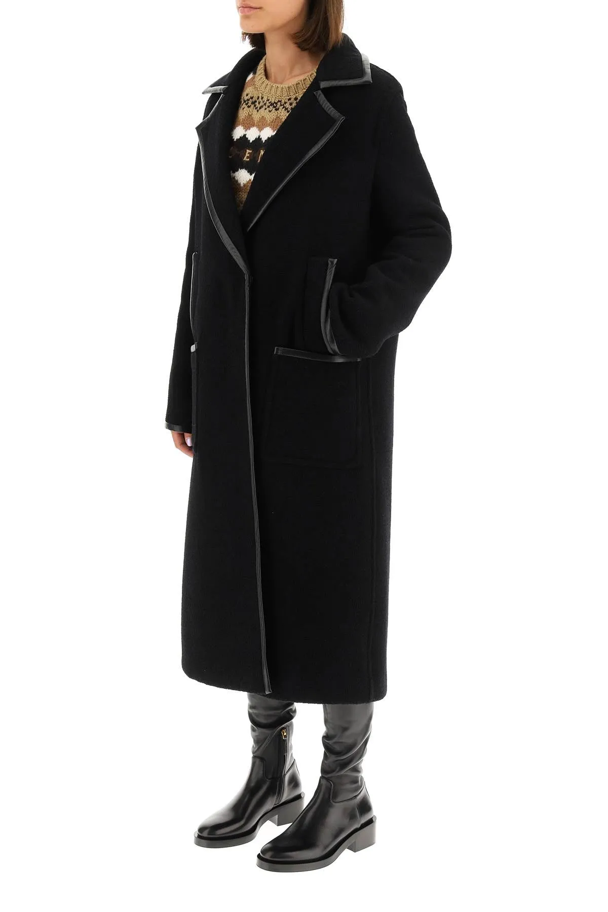 Valentino Contrast Trim Open Coat