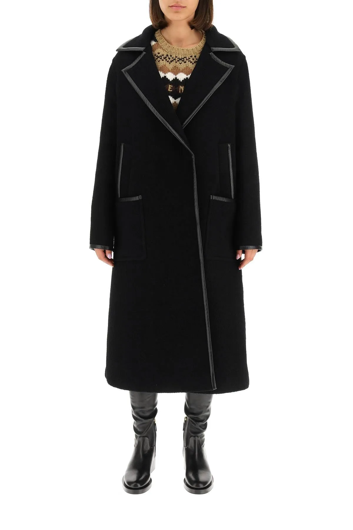 Valentino Contrast Trim Open Coat