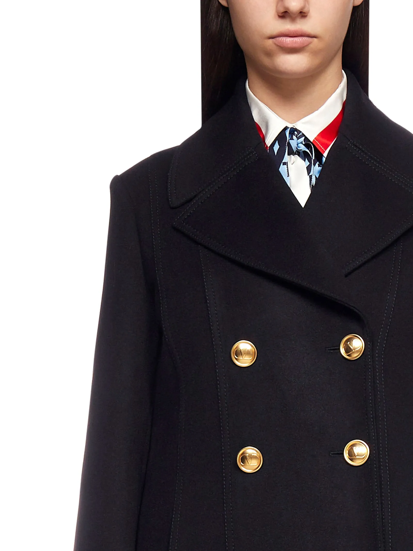 Valentino Double-Breasted Drap Coat