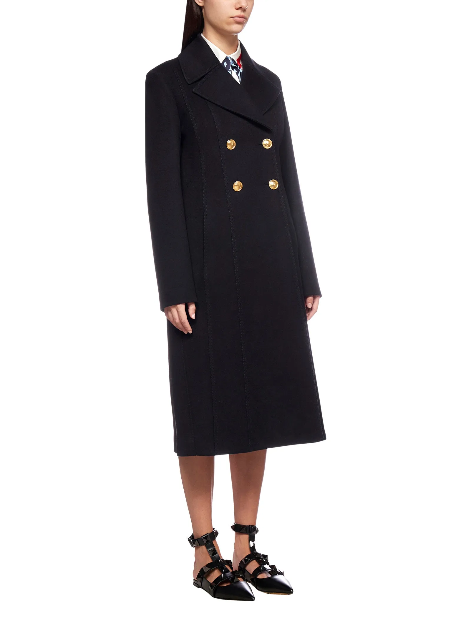 Valentino Double-Breasted Drap Coat