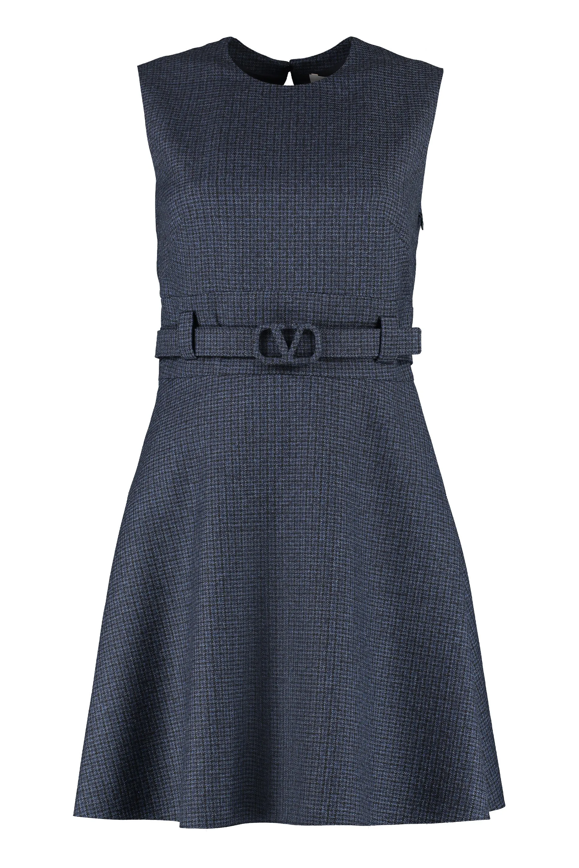 Valentino Embroidered Logo Belted Dress