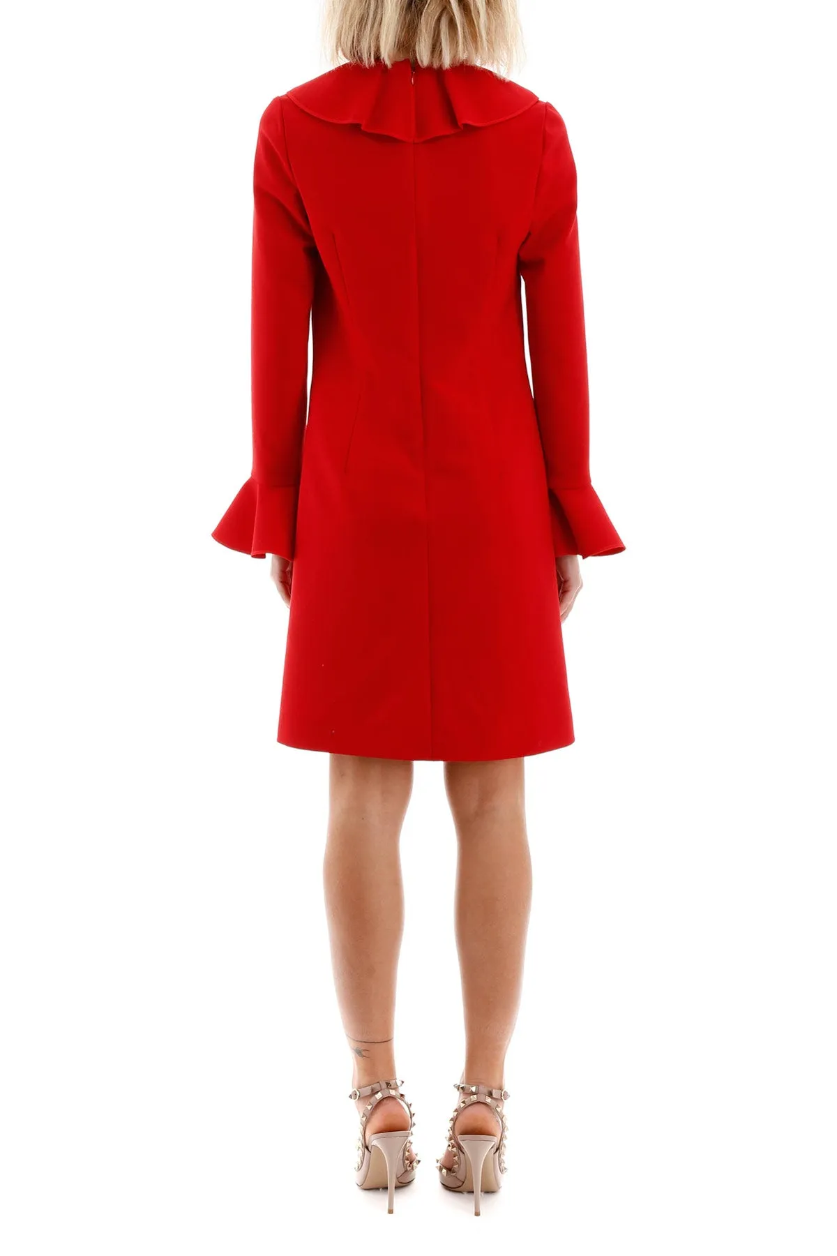 Valentino Ruffle Trim Shift Dress
