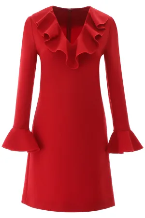 Valentino Ruffle Trim Shift Dress
