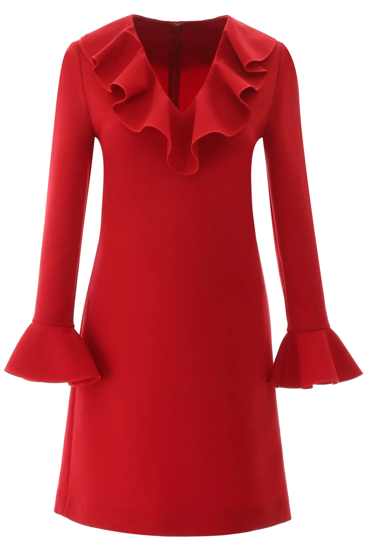 Valentino Ruffle Trim Shift Dress