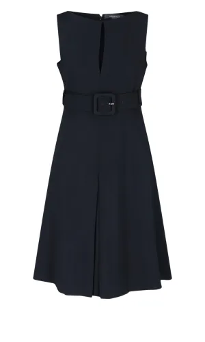 Versace Belted Waist Flared Dress