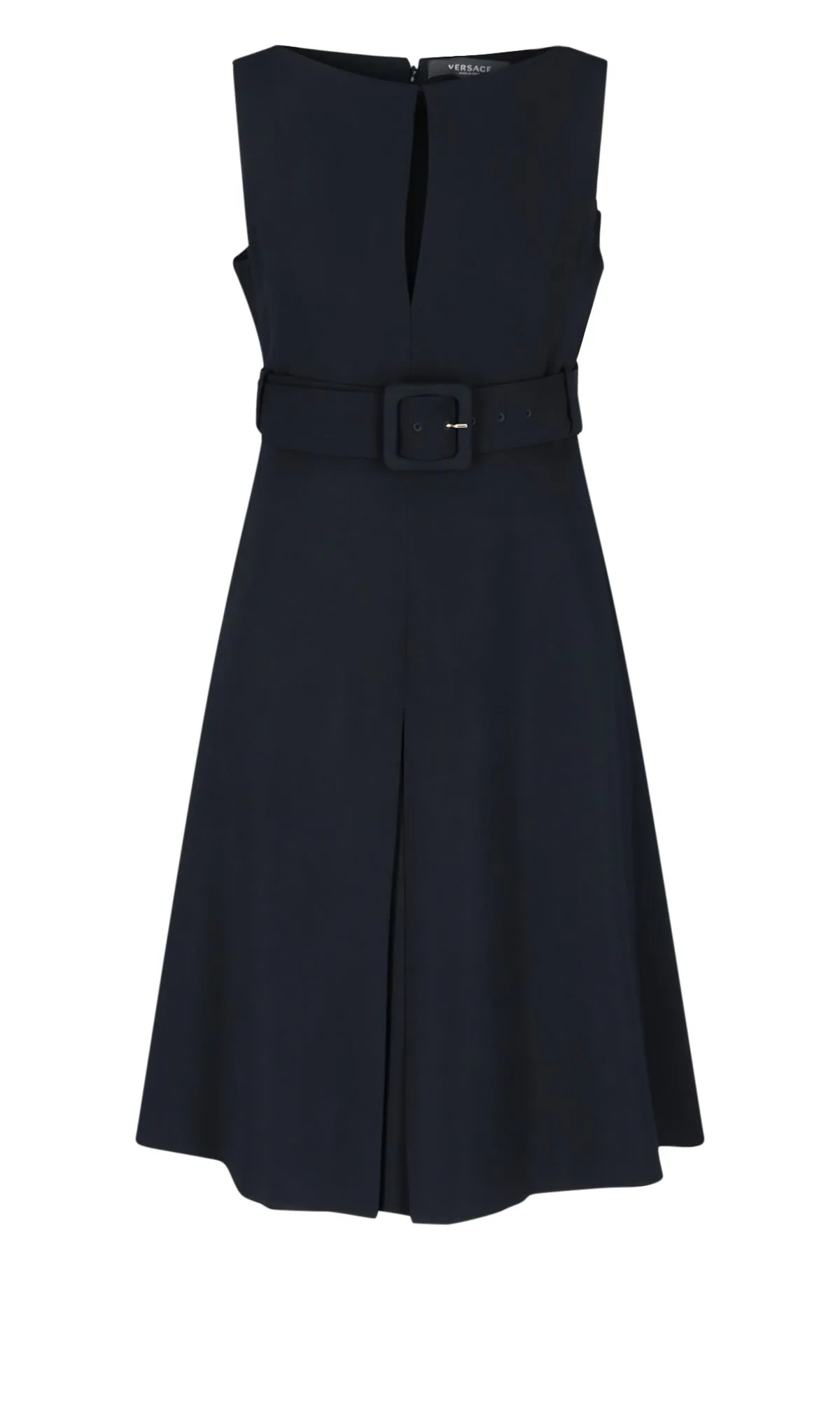 Versace Belted Waist Flared Dress