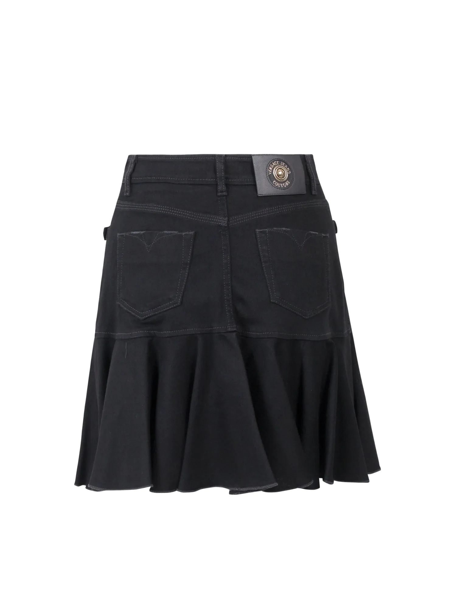 Versace Jeans Couture Buckle-Detailed Ruffled Skirt