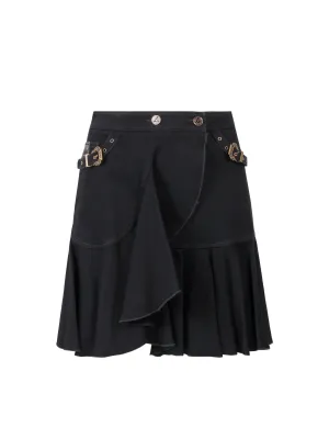 Versace Jeans Couture Buckle-Detailed Ruffled Skirt