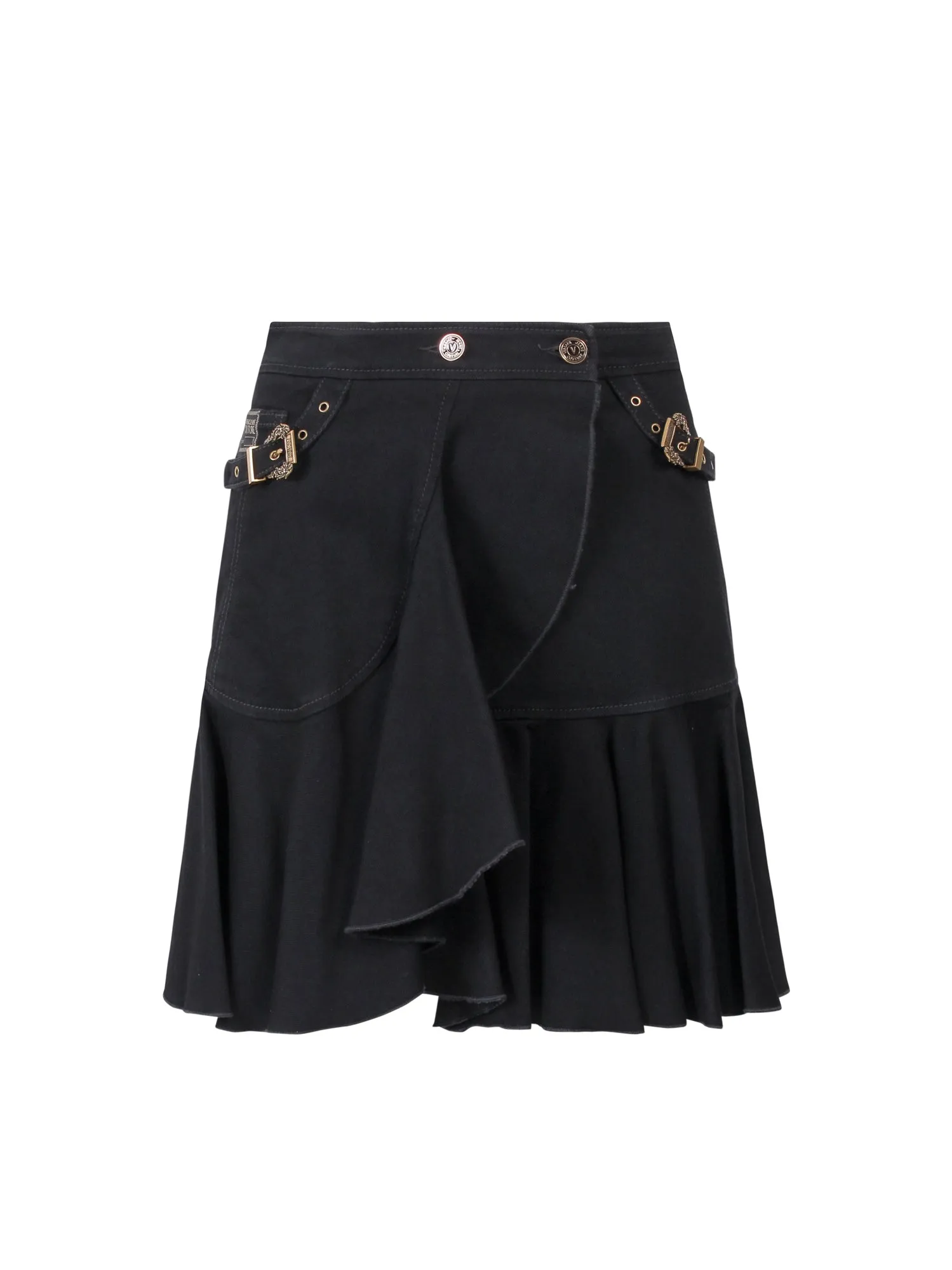 Versace Jeans Couture Buckle-Detailed Ruffled Skirt