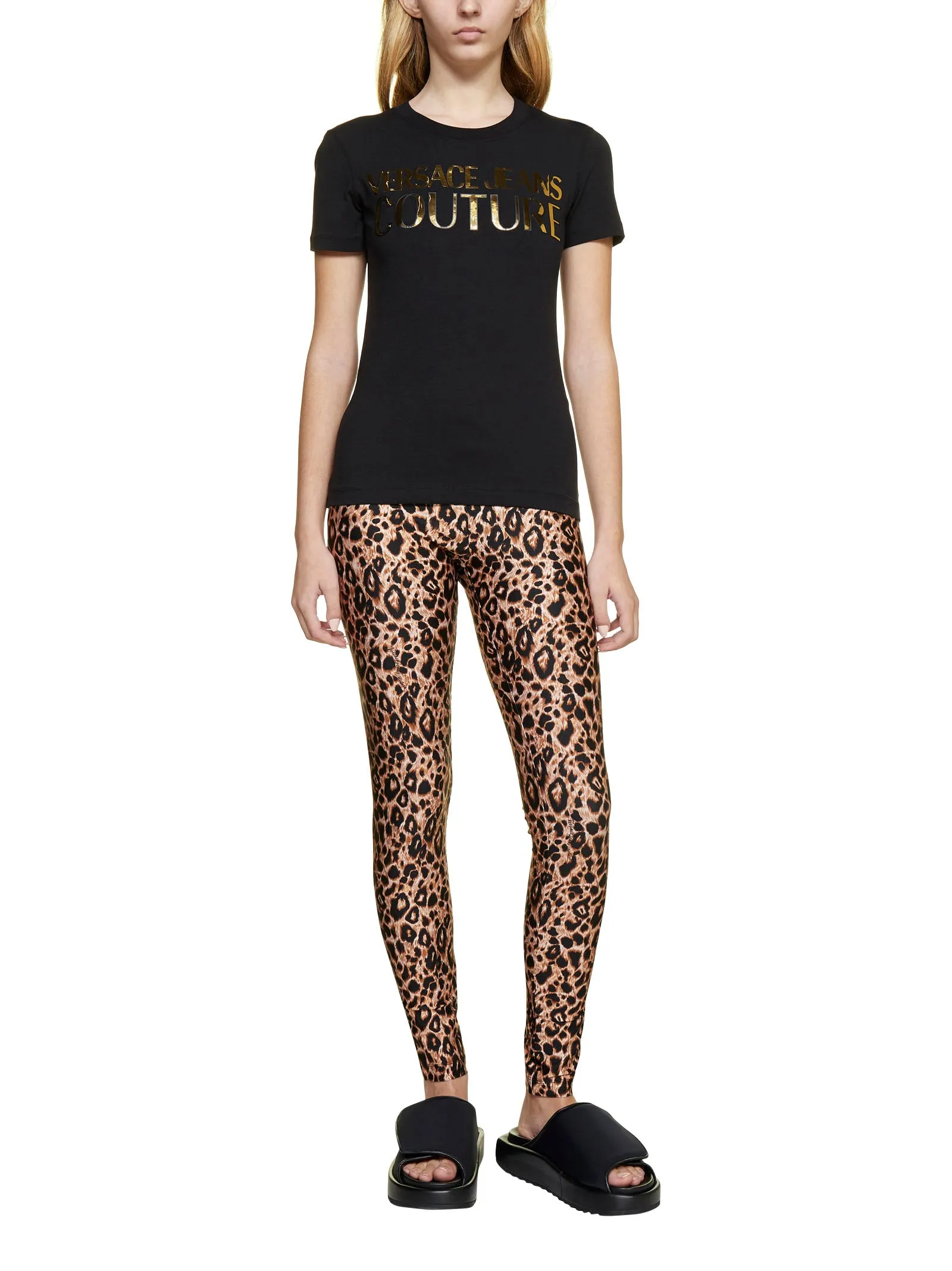 Versace Jeans Couture Leopard Pattern Leggings