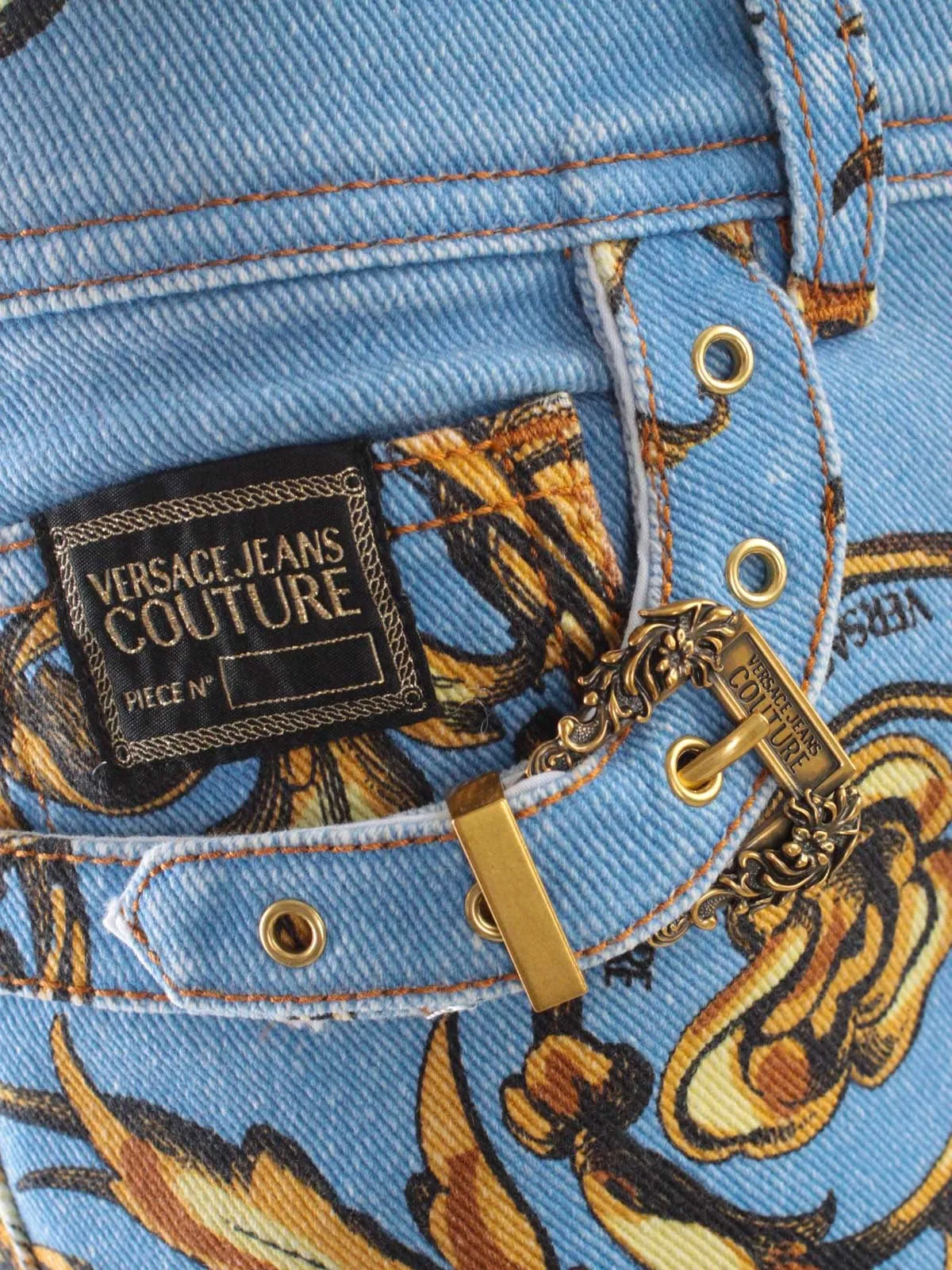 Versace Jeans Couture Printed Low-Rise Skinny Jeans