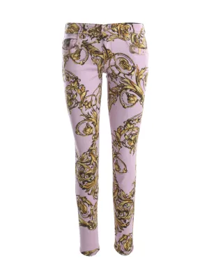 Versace Jeans Couture Printed Low-Rise Skinny Jeans