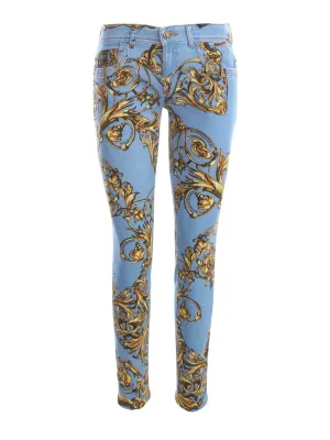 Versace Jeans Couture Printed Low-Rise Skinny Jeans