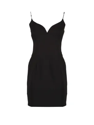 Versace Jeans Couture V-Neck Logo Straps Mini Dress