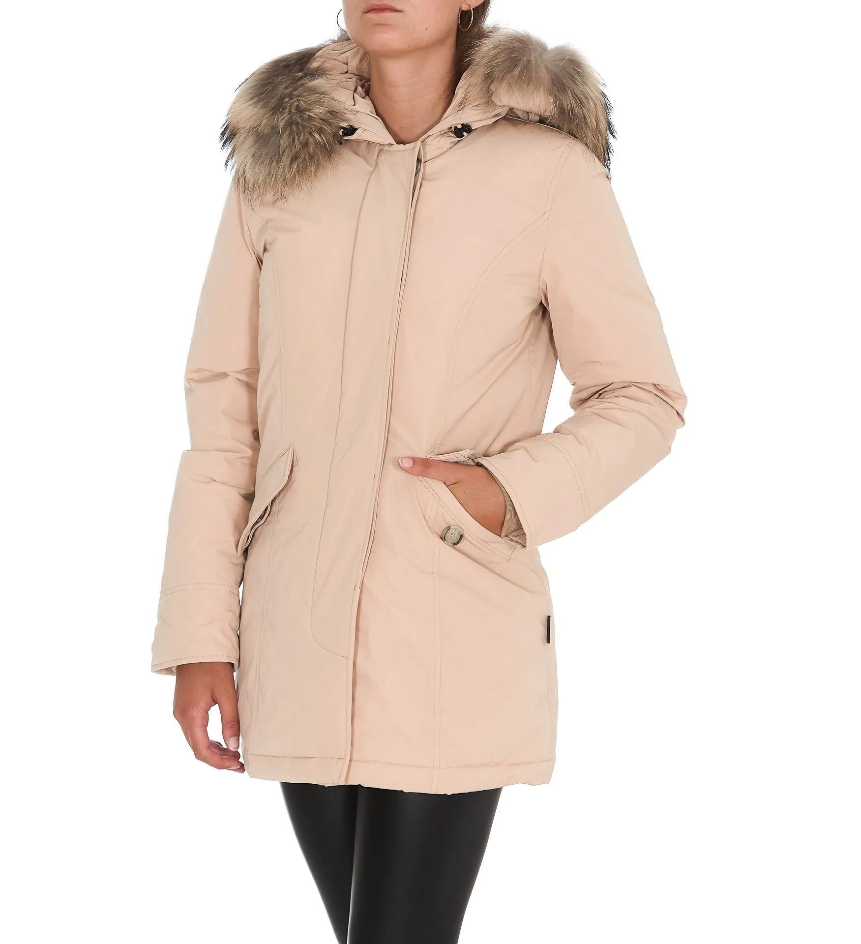Woolrich Fur-Trim Hooded Coat