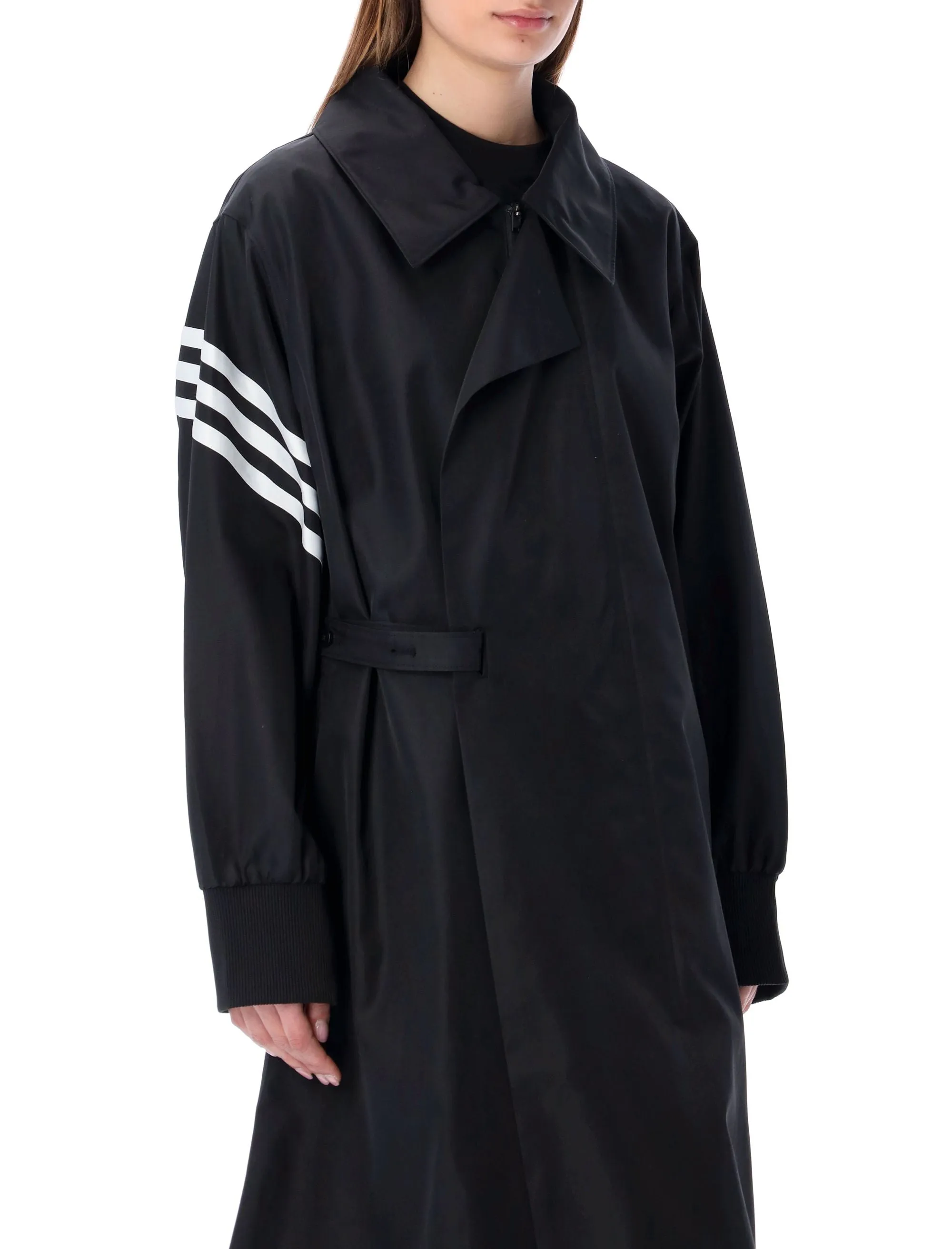 Y-3 Logo Printed Buttoned Coat