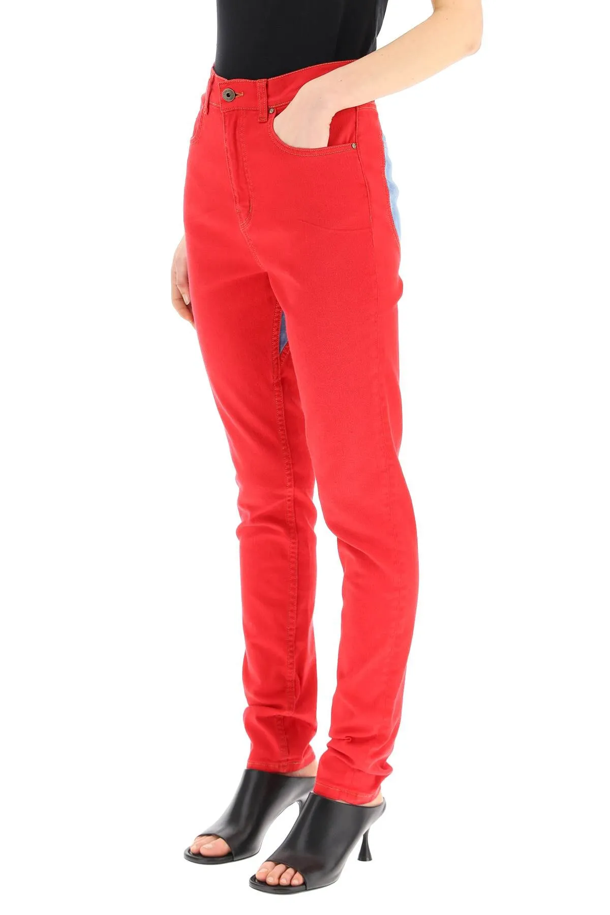 Y/Project Heart Stretch Denim Leggings