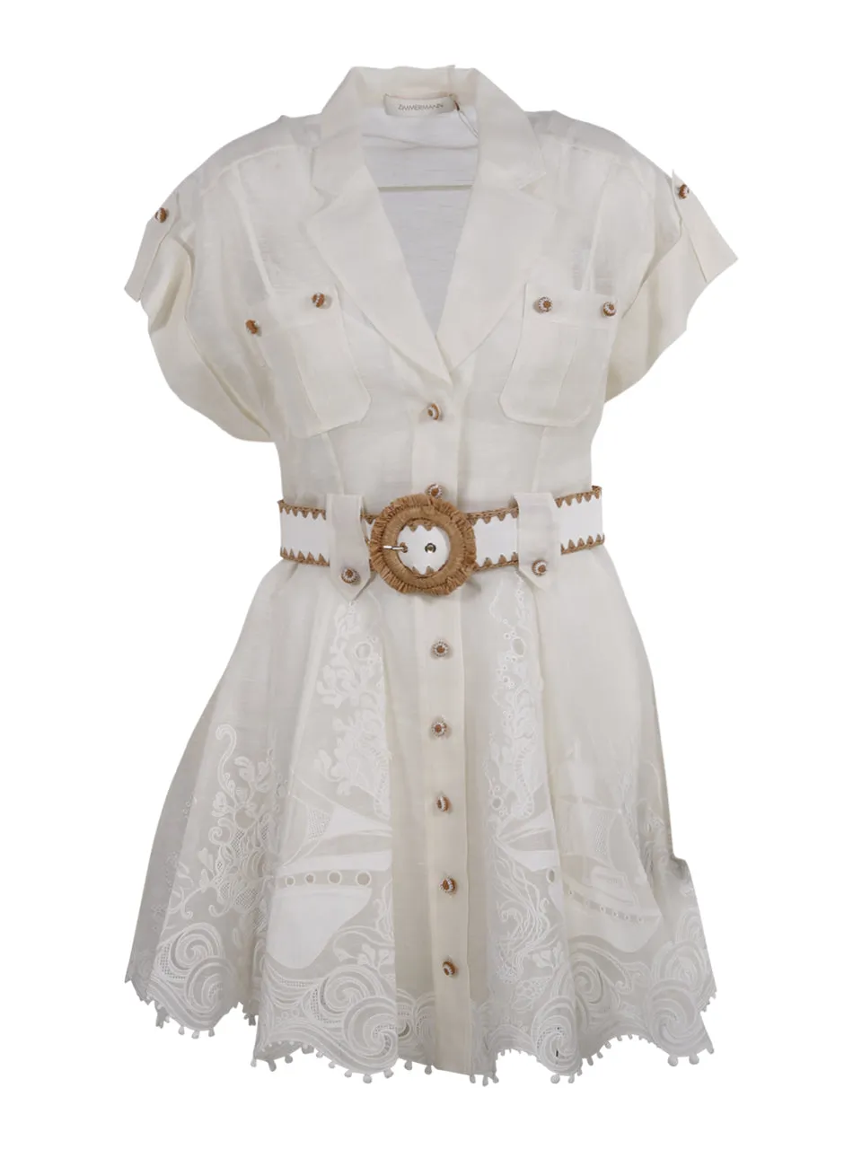 Zimmermann Postcard Embroidered Mini Dress