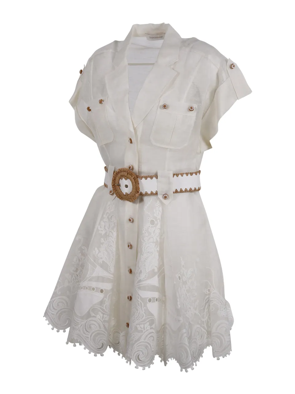 Zimmermann Postcard Embroidered Mini Dress