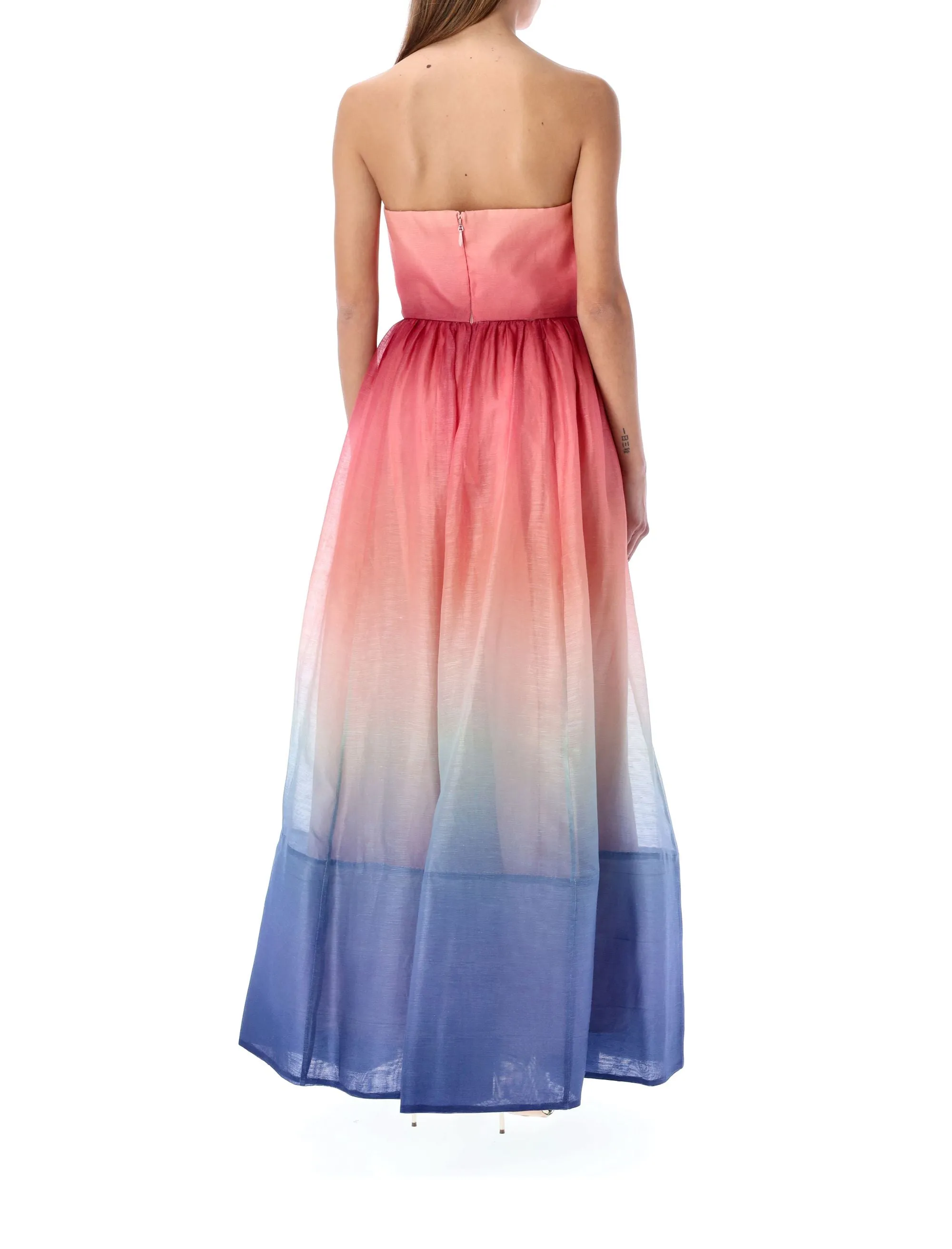 Zimmermann Postcard Strapless Midi Dress